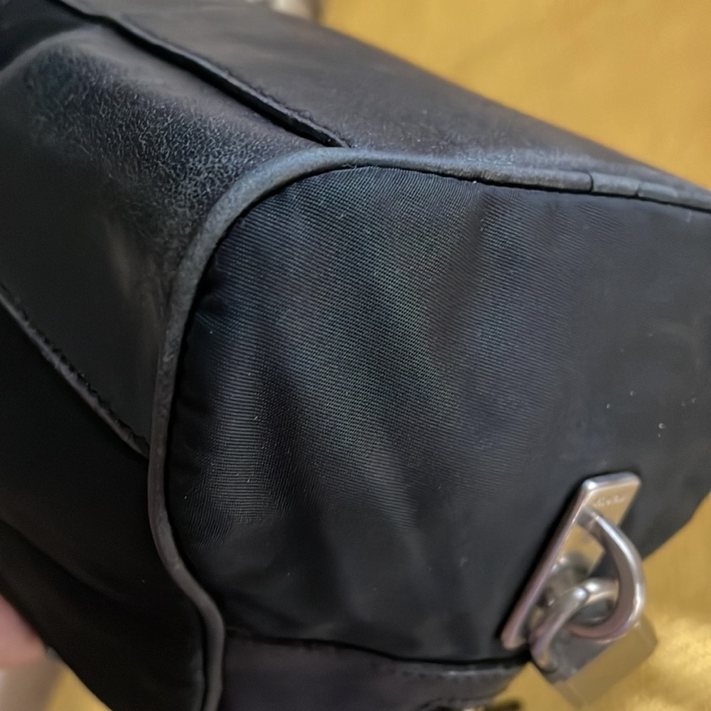 PradaTessurto black nylon bag with leather trim and handle - Picture 11 of 17